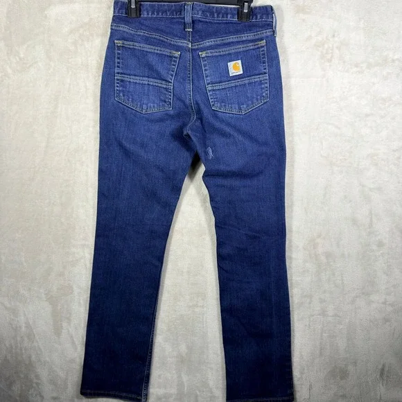 Carhartt Straight Fit Jeans Men 30x30 Blue Denim Rugged Workwear Gorpcore - Picture 3 of 8
